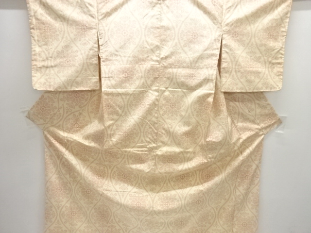 JAPANESE KIMONO / ANTIQUE KIMONO / SILK / TOKAMACHI TSUMUGI / WOVEN FLOWER TATEWAKU PATTERN